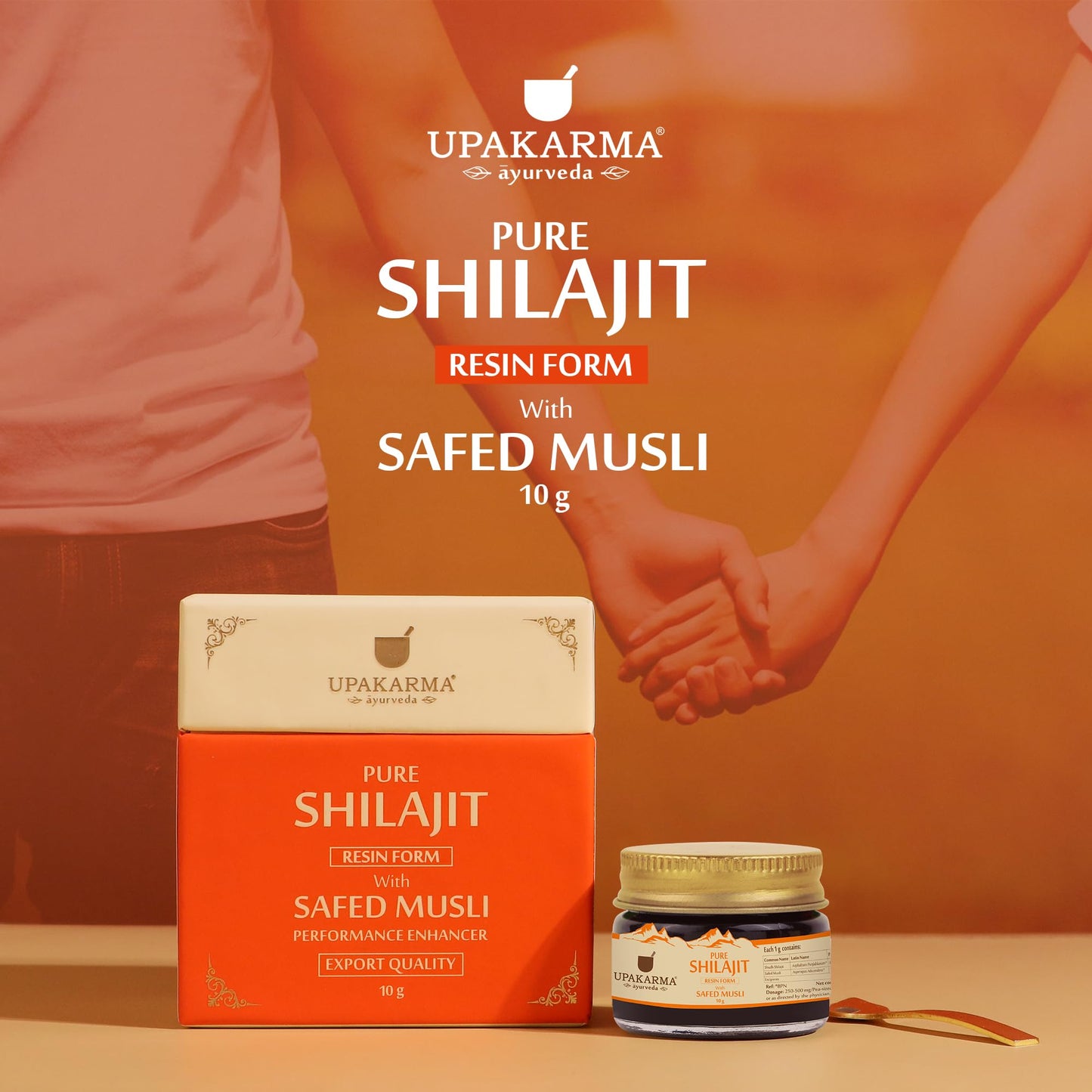 UPAKARMA Ayurveda 100% Ayurvedic, Original & Pure Shilajit/Shilajeet Resin Form with Safed Musli - 10g