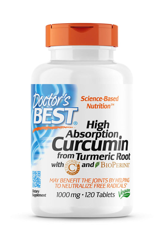 Doctor Best High Absorption Curcumin with C3 Complex and BioPerine 1000 mg 120 Tablets