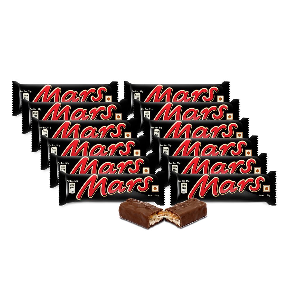 Mars Chocolate Bar, 51g (Pack of 12)