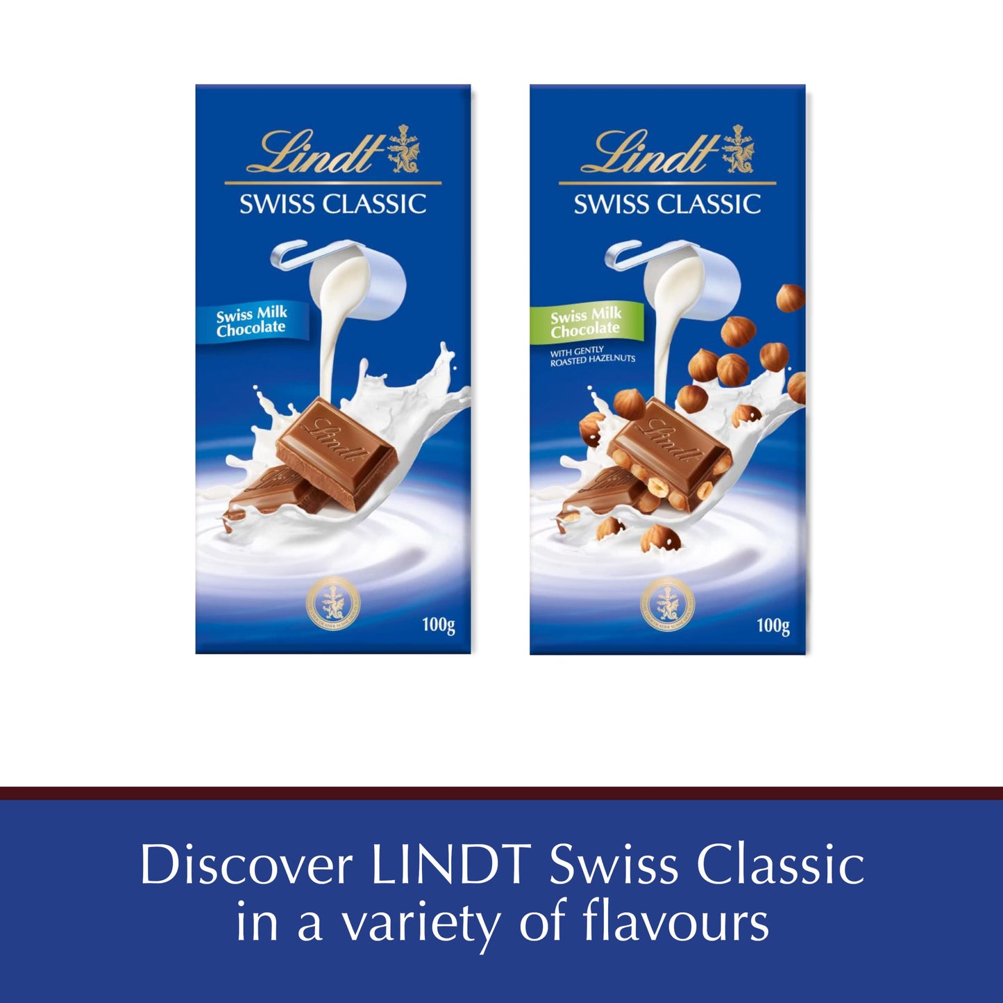 Lindt Swiss Milk Chocolate with Roasted Hazelnuts, 100 g