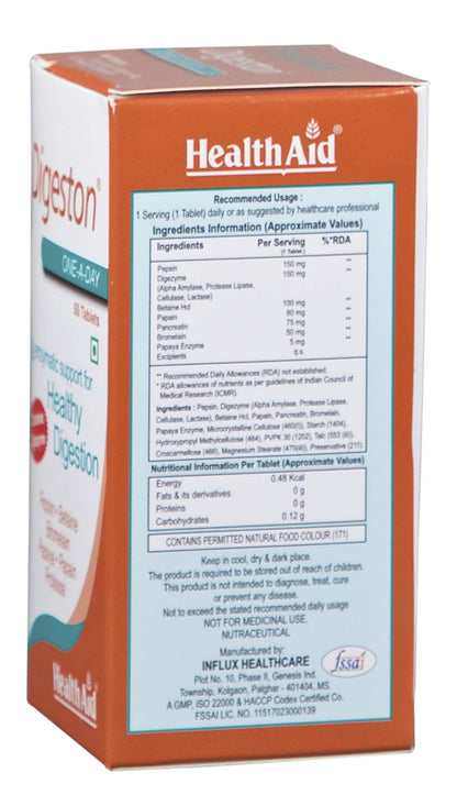 HealthAid Digeston (Papaya and Digestive Enzymes) - 60 Tablets