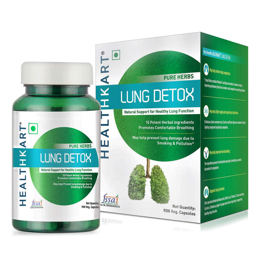 HealthKart Lung Detox, 100% natural, Prevents lungs from smoking & Pollution, 90 capsules