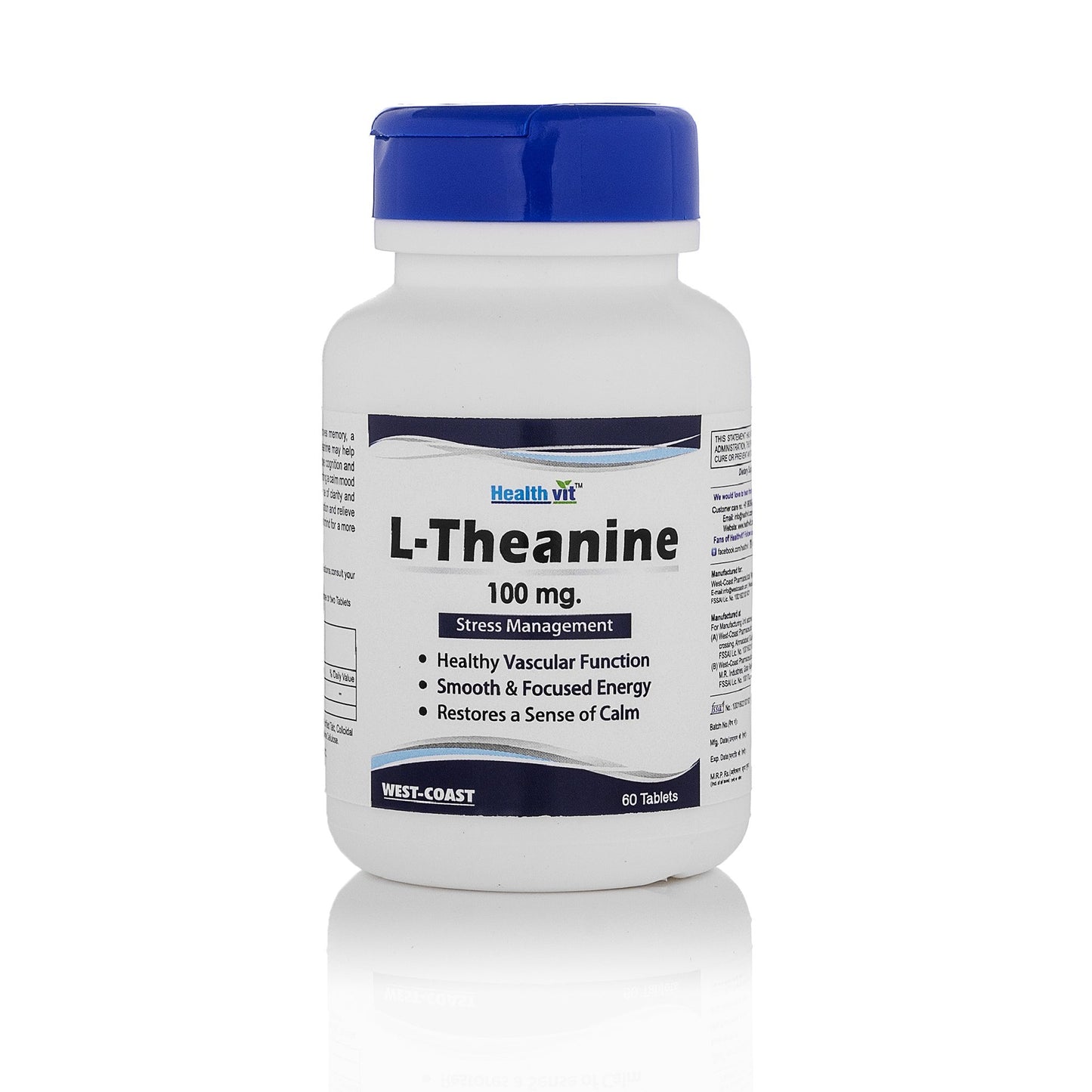 Healthvit L-Theanine for Stress Management 100 mg - 60 Tablets