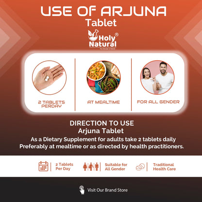 Holy Natural Arjuna Tablet – 1000mg Per Serving, 120 Tablet, 100% Pure and Natural – Dietary Supplement