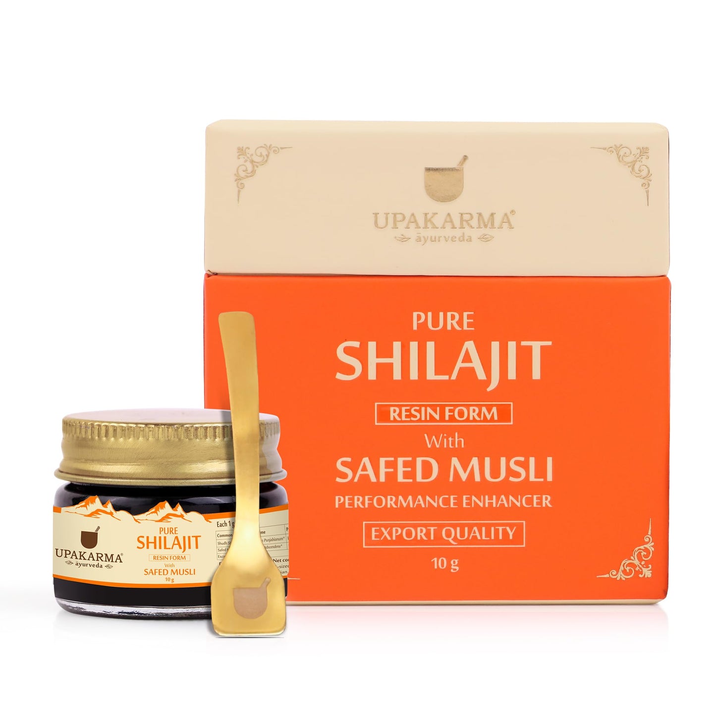 UPAKARMA Ayurveda 100% Ayurvedic, Original & Pure Shilajit/Shilajeet Resin Form with Safed Musli - 10g