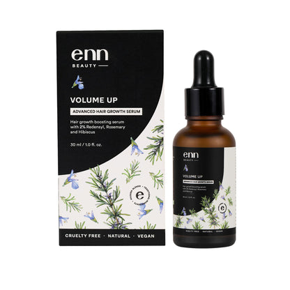 Enn Volume Up Advanced Hair Serum Enriched with 2% Redensyl & Hibiscus for Hair Fall Control for Thicker & Healthier Strands - 30Ml