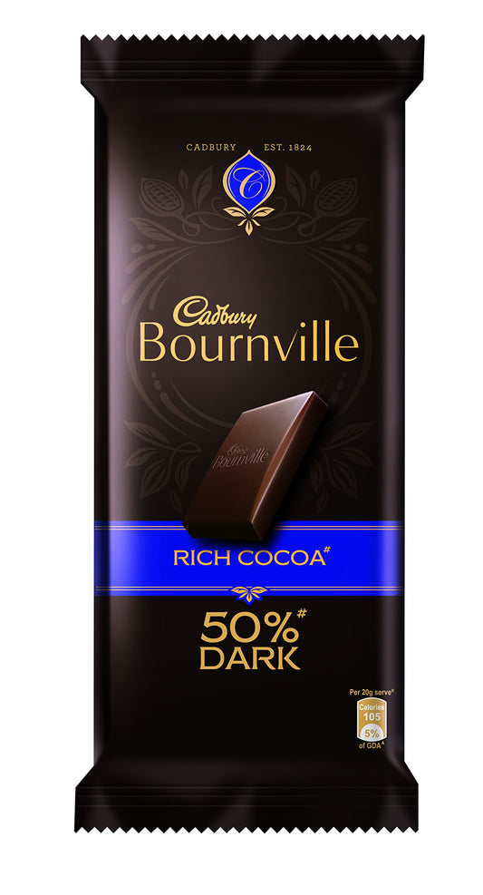 Cadbury Bournville Dark Chocolate Bar, Rich Cocoa, 80 g