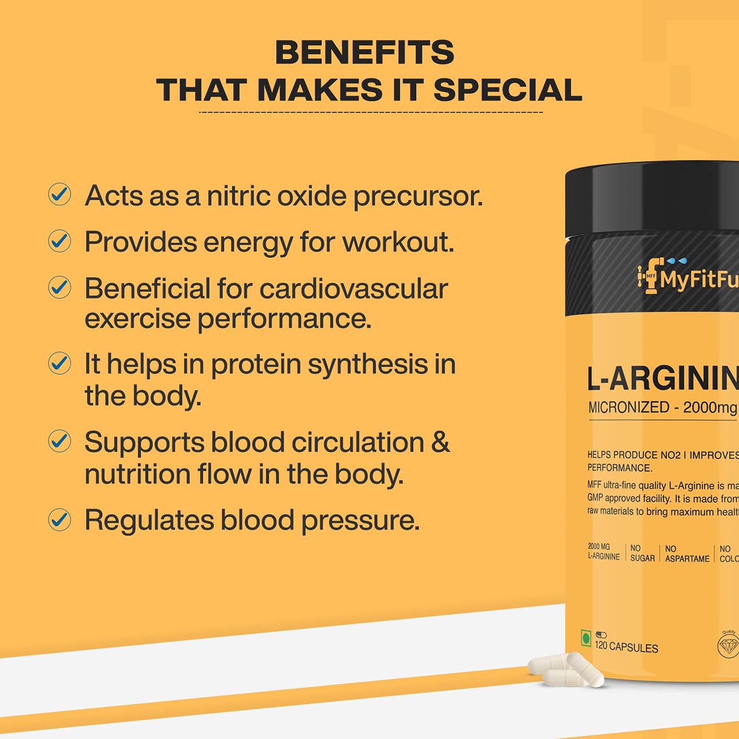 MyFitFuel L-Arginine (2000 gm) 240 Capsules