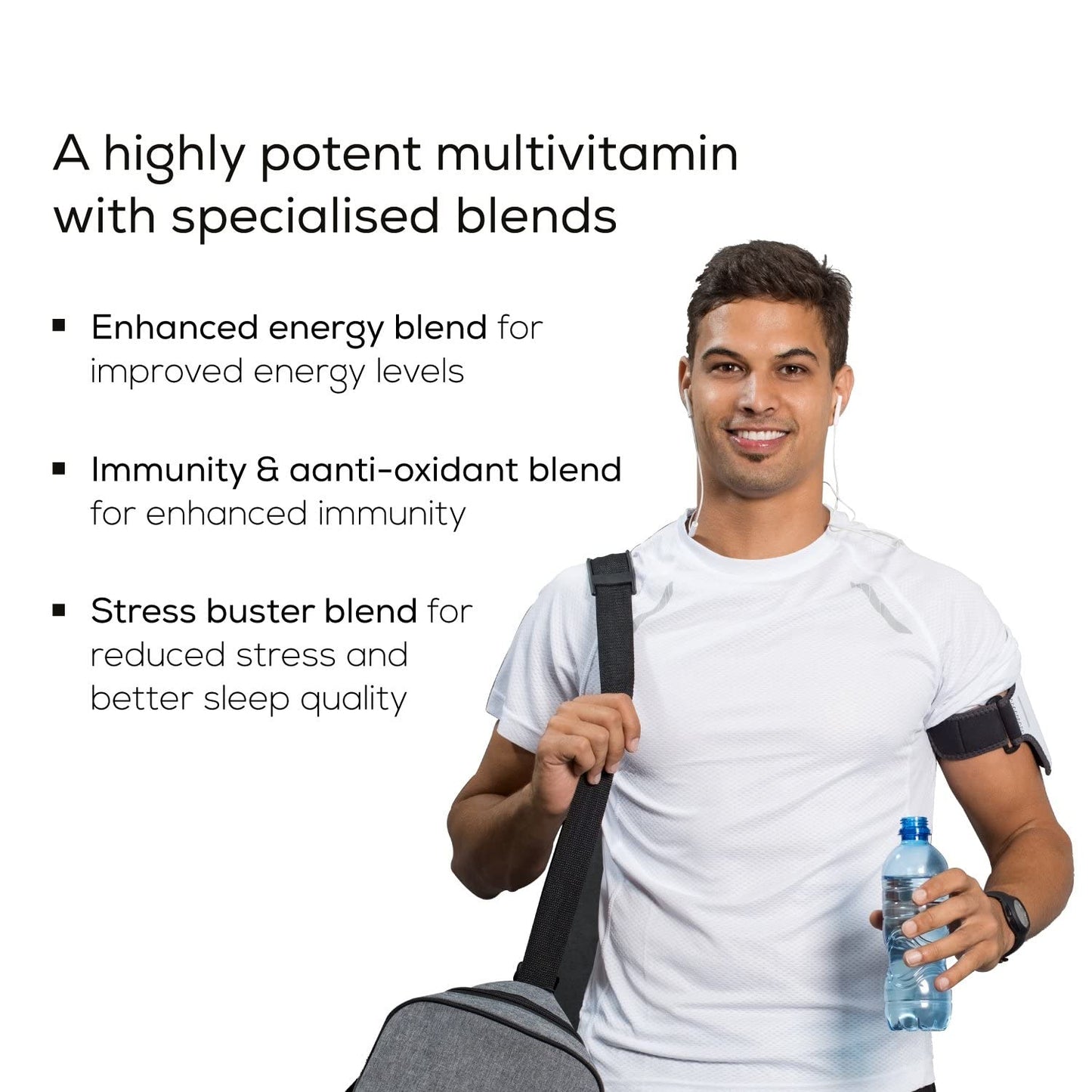 TrueBasics Advanced Multivitamin(60 Tablets), Multivitamin for Men & Women, Energy Blend, Immunity Blinically Researched Ingredients & Herbal Extracts