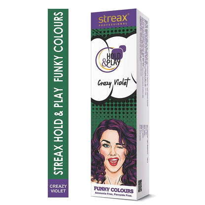 Streax Professional Hold & Play Funky Colour 100g (Crazy Violet)
