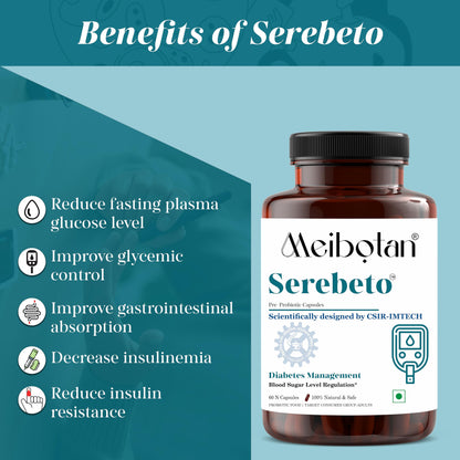 Meibotan India First Probiotic Blend 10 Billion 7 different types of Probiotics Scientifically desig & Blood sugar Levels 60 Veg Capsule (Men & Women)