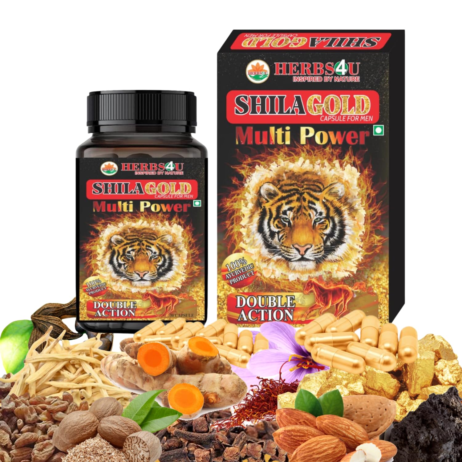 SHILAGOLD Capsules for Men Extra Power Contains 24 Carat Gold and Shilajit Increase Long Performance Stamina