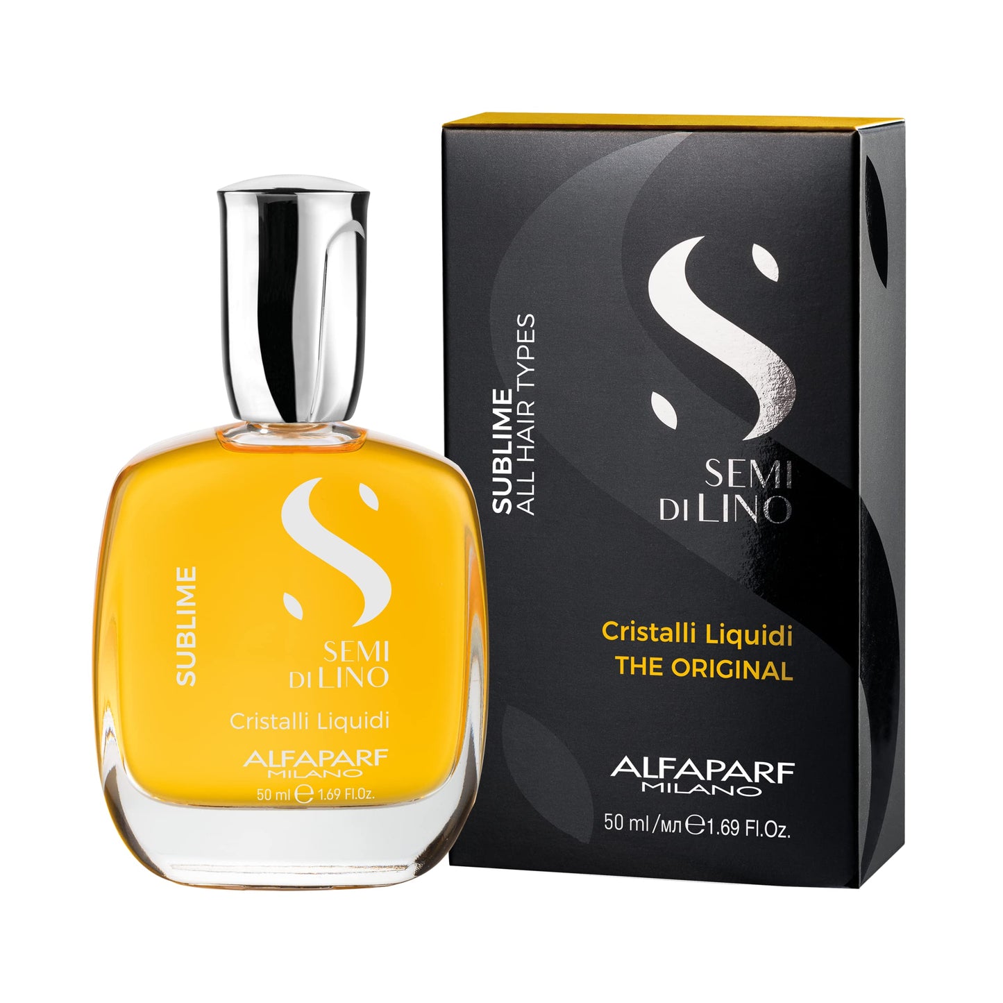 Alfaparf Milano Sublime Cristalli Liquidi Hair Oil with Thermal Protection - Premium Hair Finishing t - Provides Brilliant Shine - Vegan Formula, 50ml