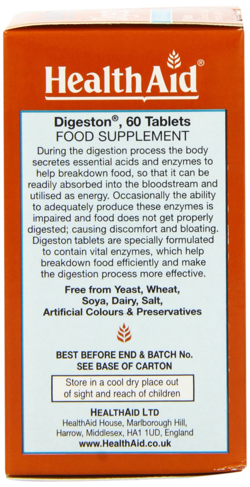 HealthAid Digeston (Papaya and Digestive Enzymes) - 60 Tablets