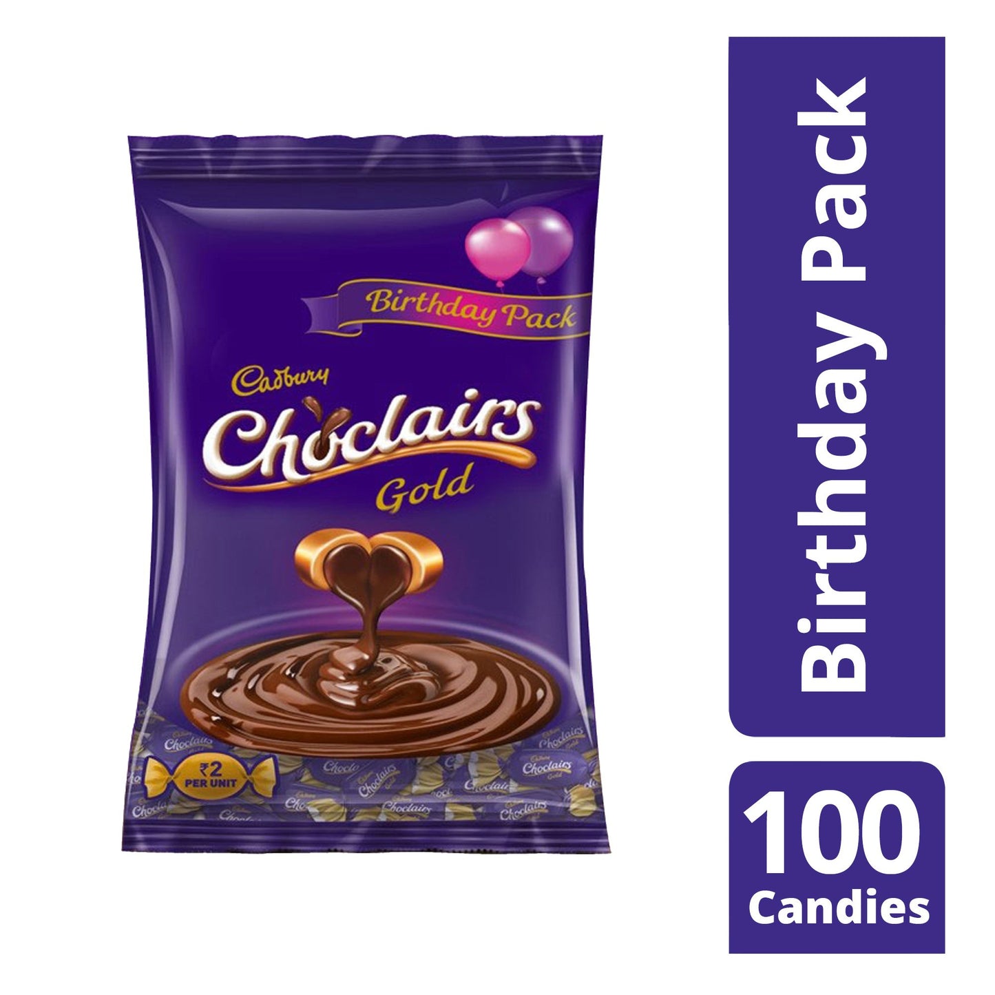 Cadbury Choclairs Birthday Chocolates, 550g Pack (100 Candies)