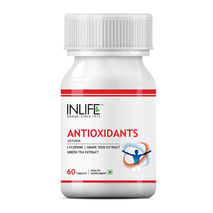 INLIFE Antioxidants Supplement Lycopene,Grape Seed Extract,Green Tea Extract Immunity - 60 Tablets