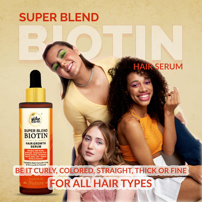 The Indie Earth Rosemary Mint Biotin Hair Serum Formulated With Biotin, Hyaluronic Acid, Baobab Proty, Mint & Other 22+ Natural Herbs & Extracts 60 ml