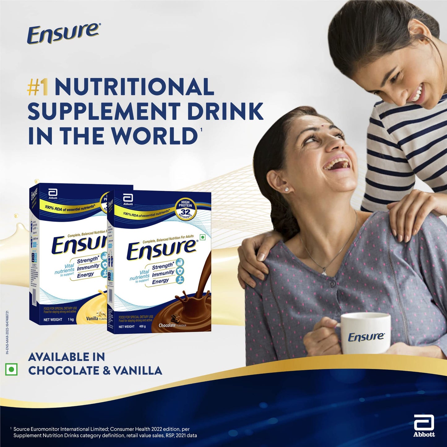 Ensure- Complete Nutrition for Adults with High Protein and 11 immunity nutrients- 400 gm Jar (Vanilla Flavour)