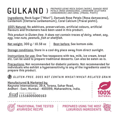 Keynote Gulkand (Damask Rose, Misri, Cardamom & Praval) 300 grams