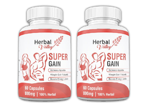 HerbalValley Super Weight Gain | Natural Capsules for Men and Women | Pack of 2