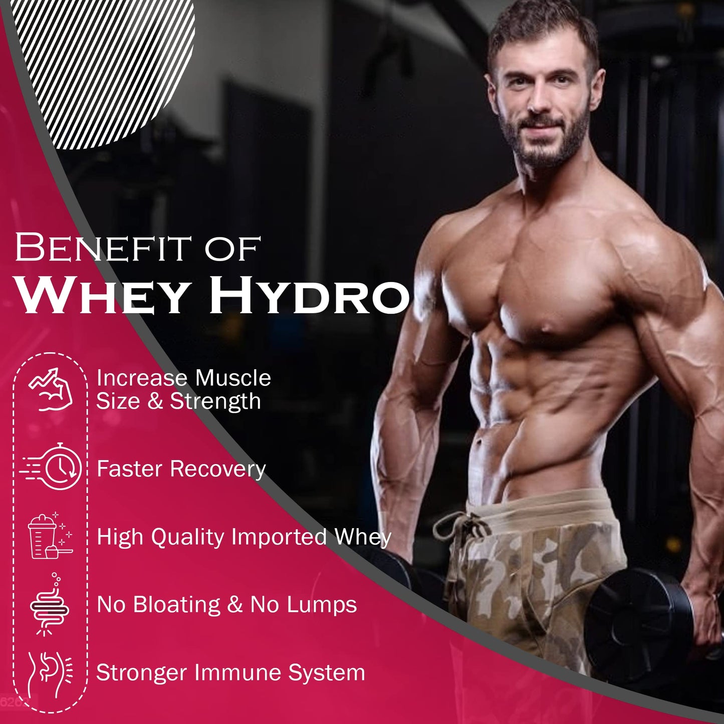 Nakpro HYDRO Whey Protein Hydrolyzed | 25.4g Protein, 5.8g BCAA | 1Kg Vanilla Flavour (30 Servings)