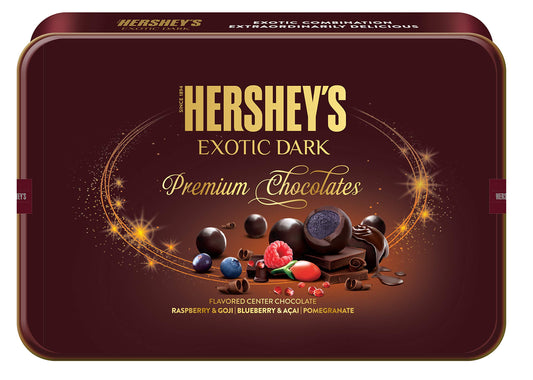 HERSHEY'S Exotic Dark Gift Tin Pack, 192 g
