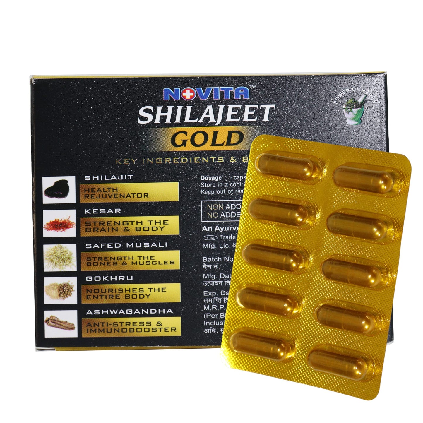 Shilajeet Gold : 100 % Ayurvedic Capsules | Pure Shilajeet