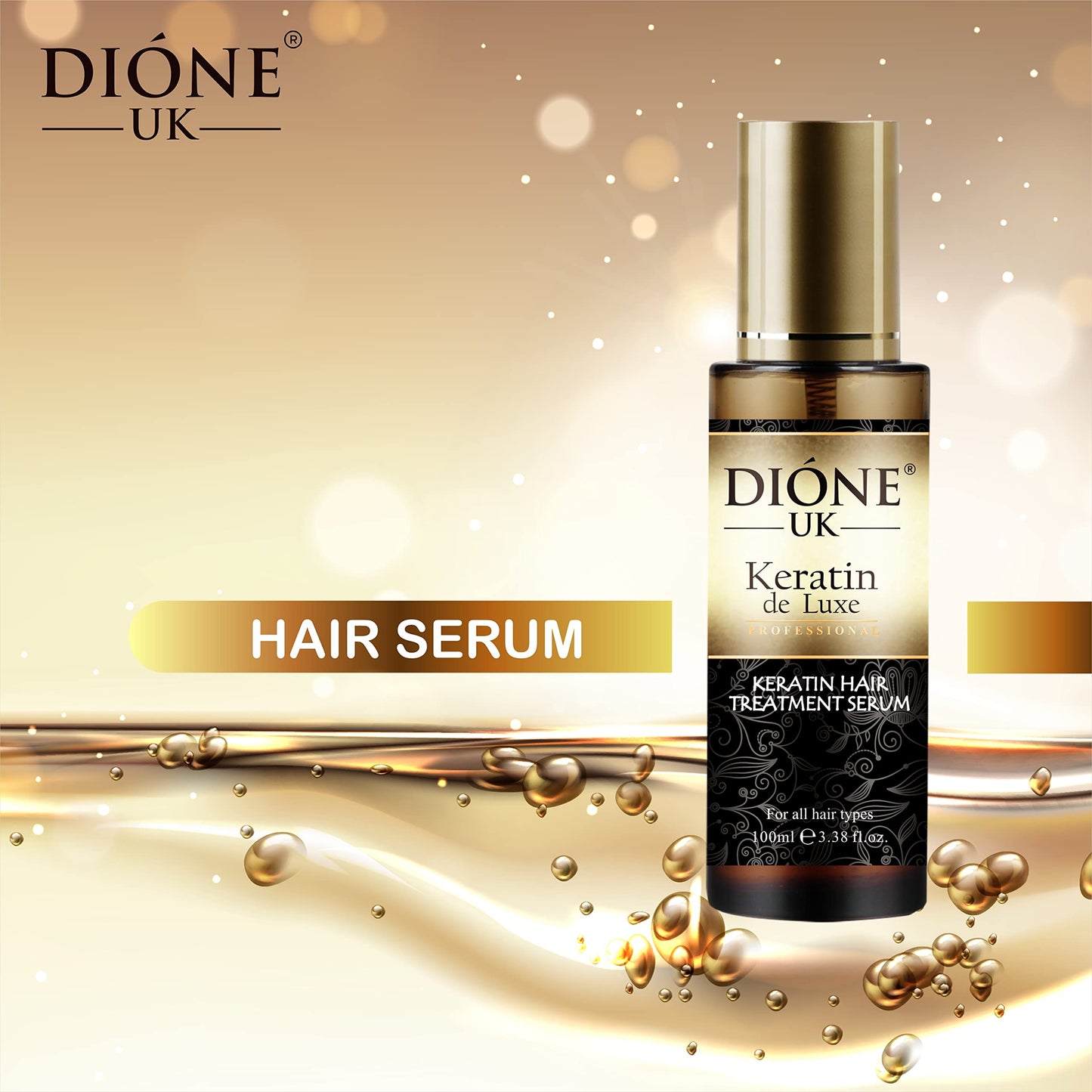 DIONE UK Professional Keratin Hair serum for All Hair Types, 100ml