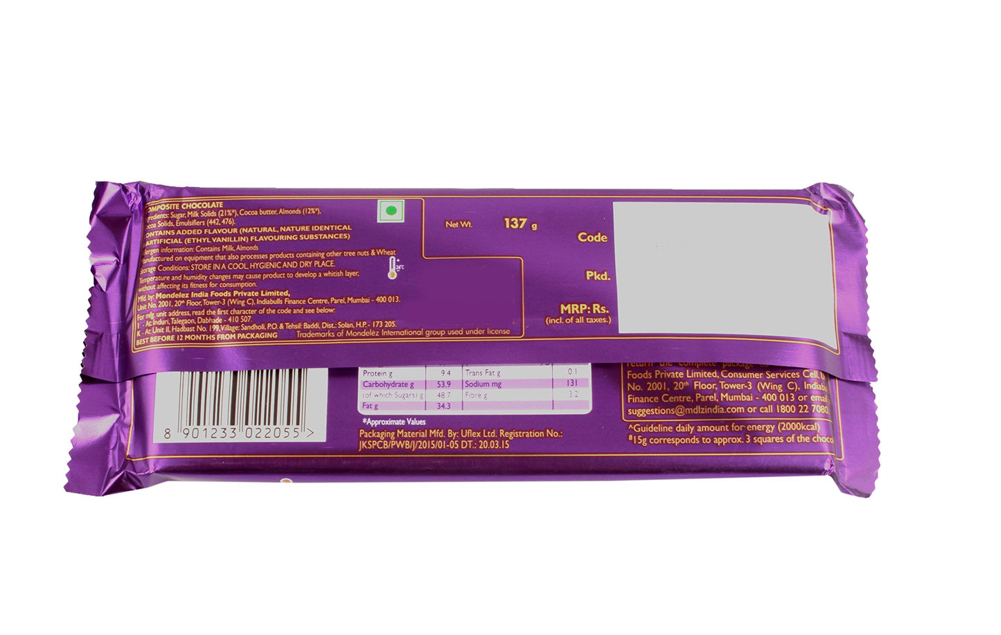 Cadbury Silk Roast Almond, 137g