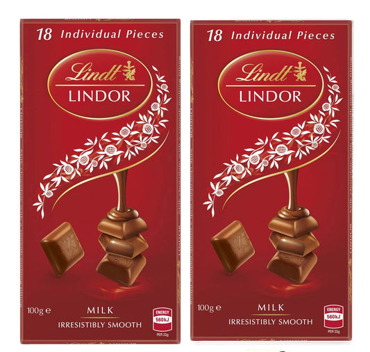 Lindt Lindor Irresistibly Smooth Milk Chocolate, 2 X 100 g