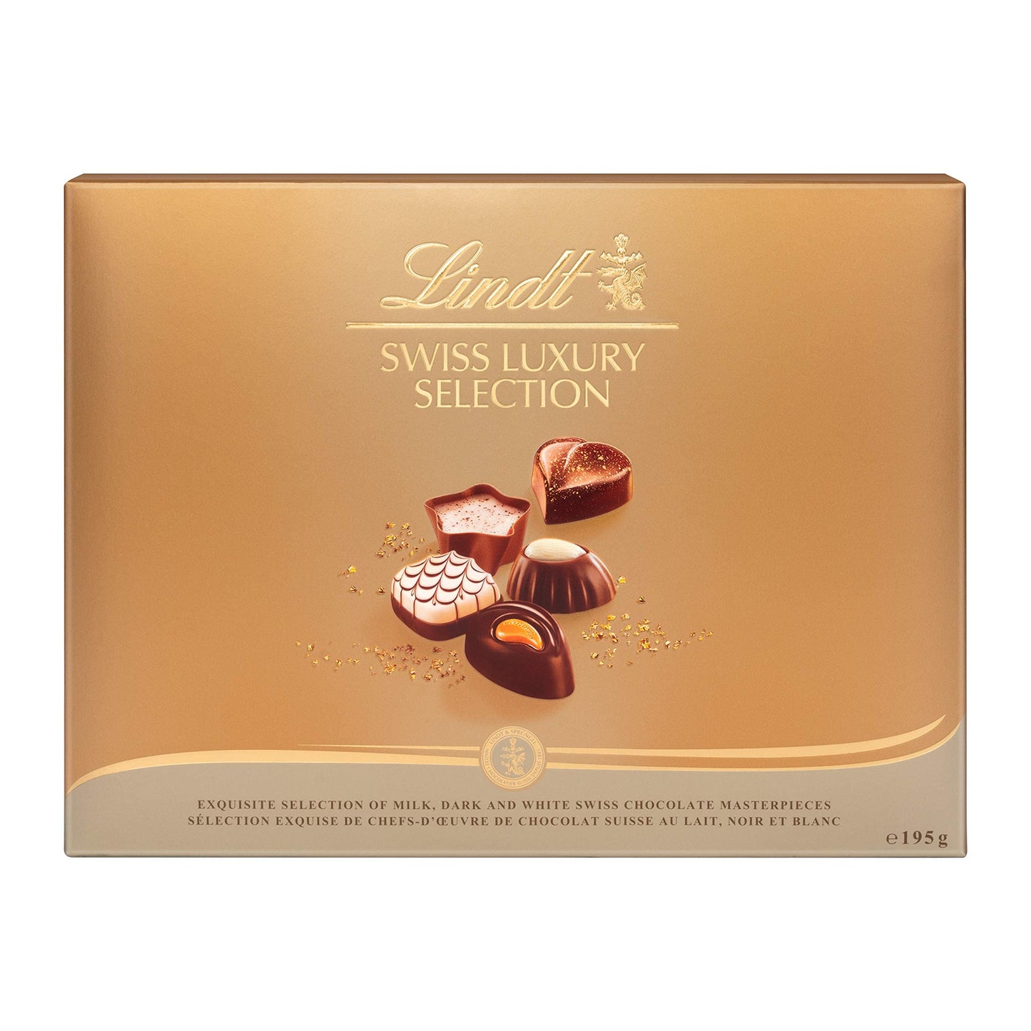 Lindt Swiss Luxury Finest Selection of Dark, Milk and White Chocolate Pralines (195g)