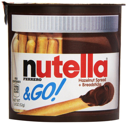 Nutella Ferrero & Go Hazelnut Spread & Malted Bread sticks, 48g - Pack of 2