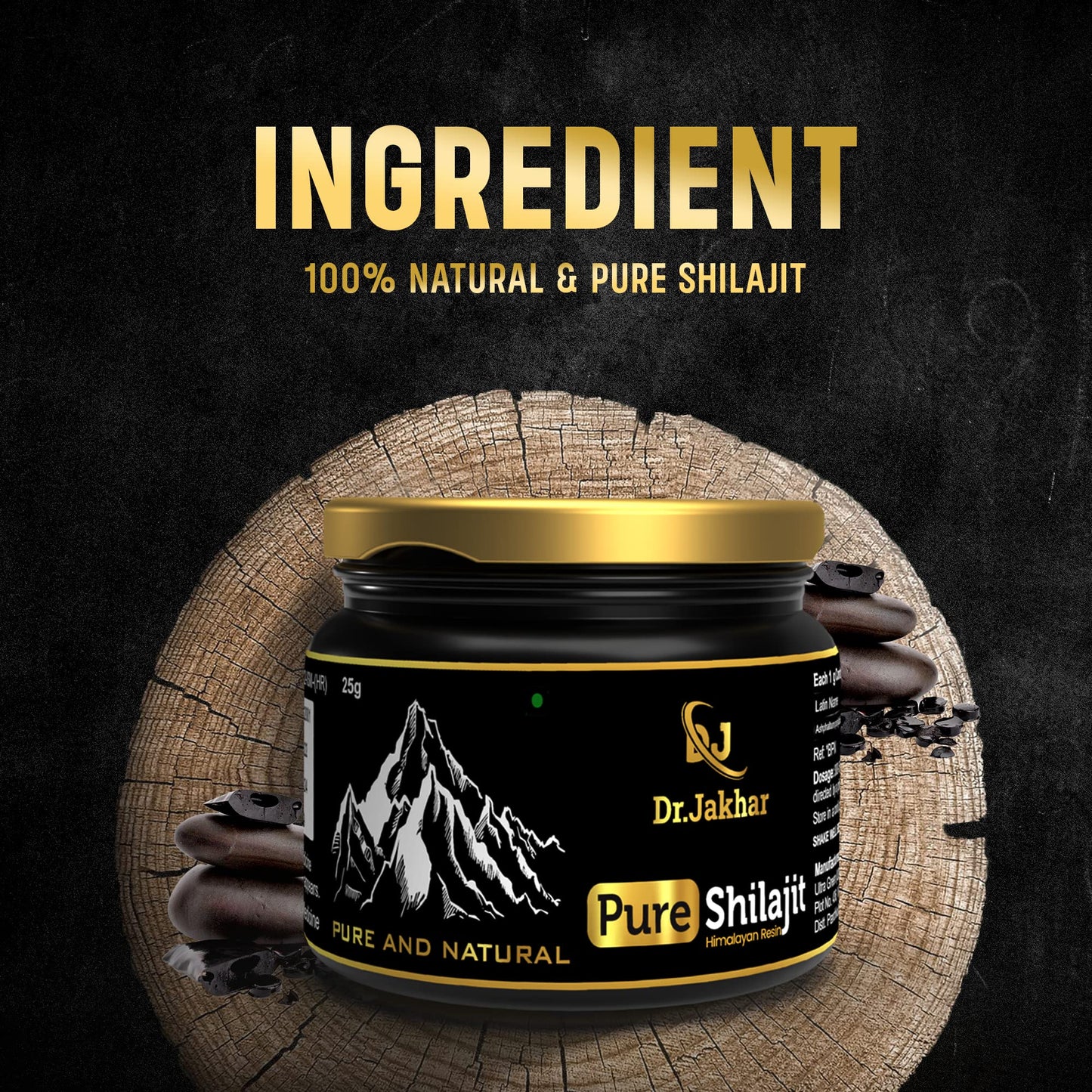 Real Himalyan Natural & Pure Shilajit Resin| For Strength, Energy, Focus and Vitality | Enrich with Minerals - 25 g