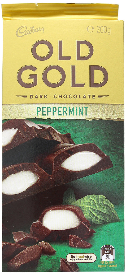 Cadbury Old Gold Peppermint Dark Chocolate, 200g