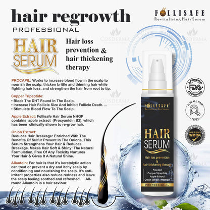 Folllisafe Hair grow Serum Peptides & Growth Factors 60 ml